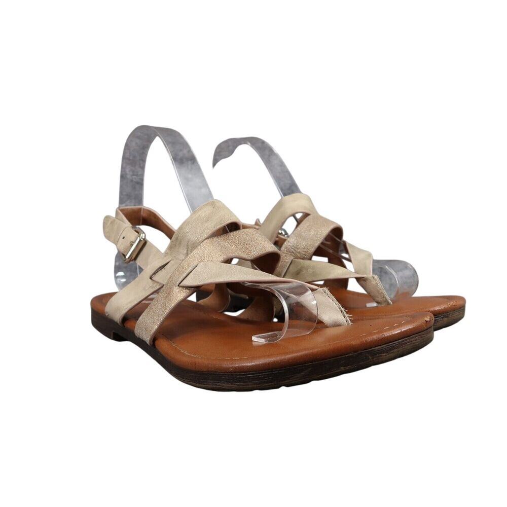 Sofft Shoes Womens 7.5 Sandals Fashion Leather Slingback Casual Bena Metallic